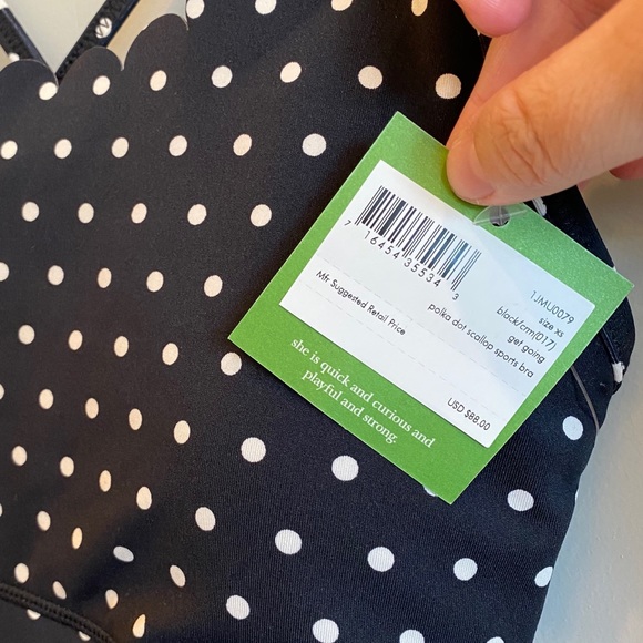 KATE SPADE Polka Dot Scallop Sports Bra - Picture 4 of 7